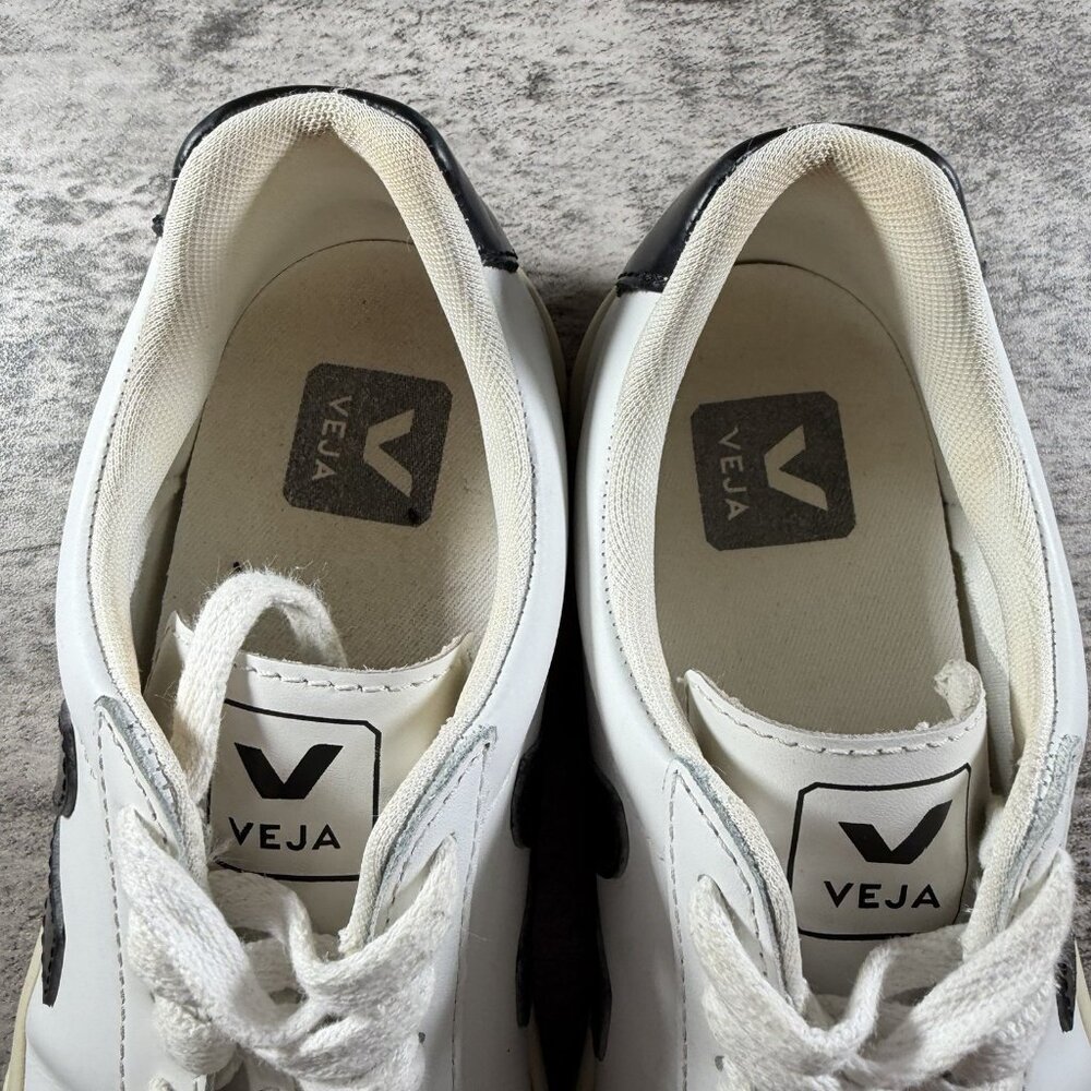 VEJA Esplar Leather Sneakers White Black Low Top Lace Up Women's 36/US 5 - Picture 9 of 10